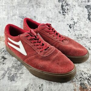 Lakai Shoes Mens 11 Manchester Red Suede Skate Sneakers Low Top